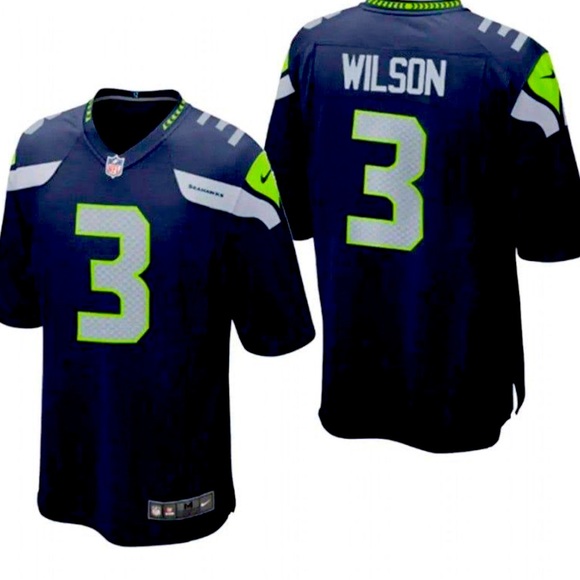NEW! NIKE On Field NFL Seattle Seahawks Jersey RUSSELL WILSON # 3 SZ L (14-16) - Picture 9 of 9